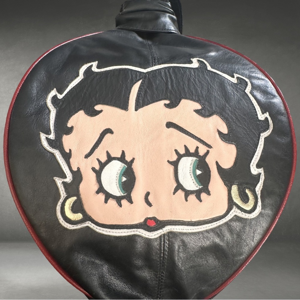 Betty Boob collectors item Black Kid Leather Shoulder /Backpack